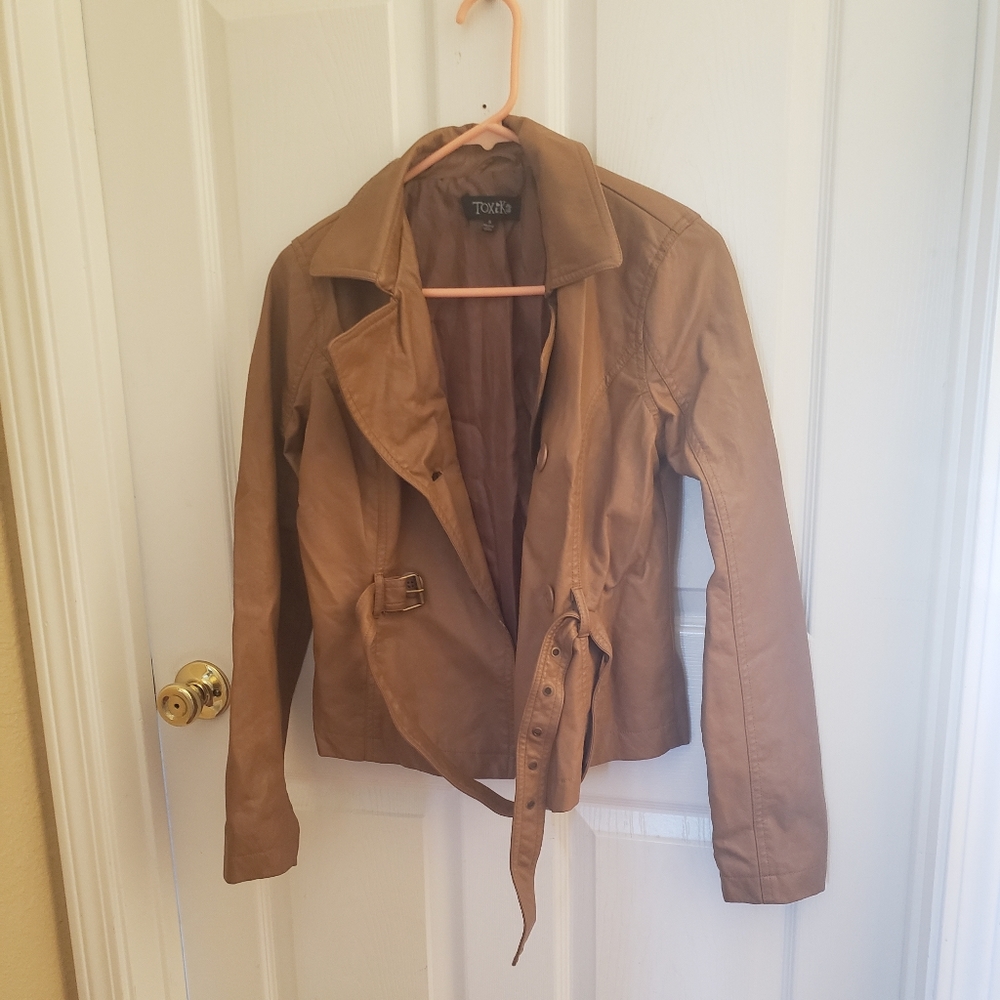 Faux Tan Leather Jacket